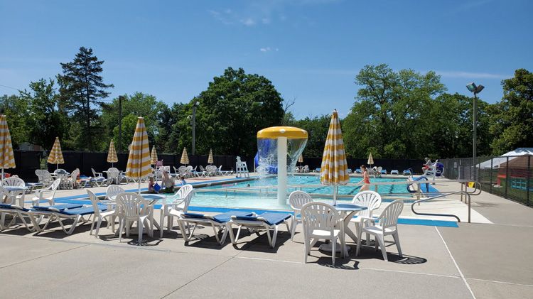 Splash Zone Pool, Splash Pad, and pool deck